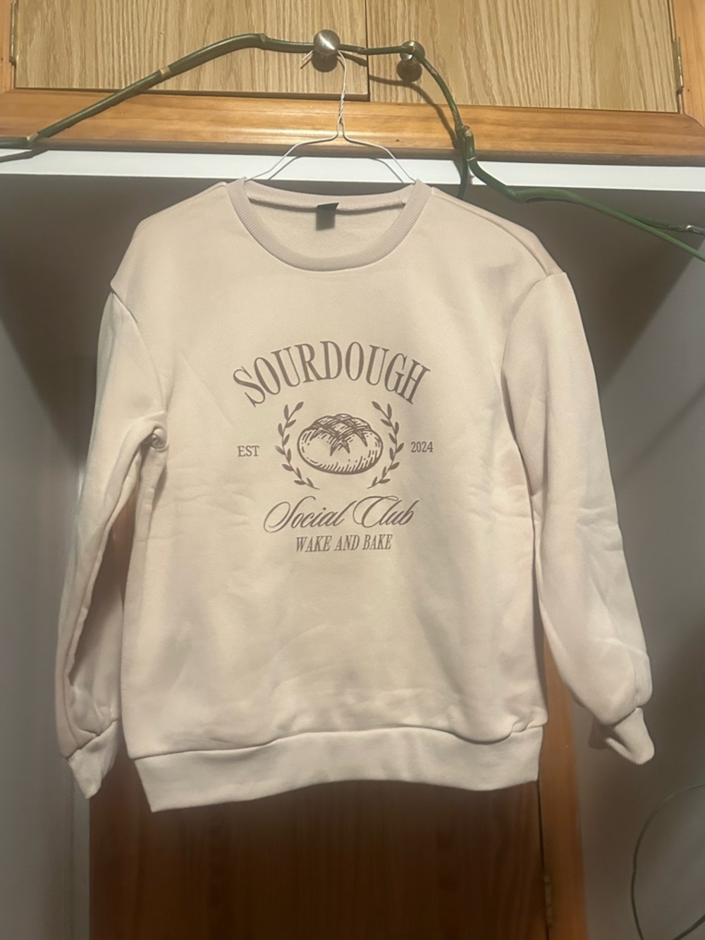 Sourdough Social Club Cream Crewneck Sweatshirt SHEIN M NWOT